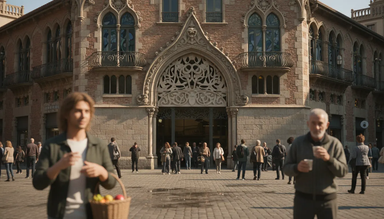 Façana històrica del Mercat de Sant Gervasi a Barcelona